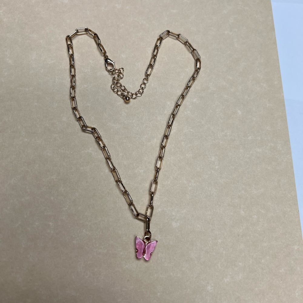 Pink stone, butterfly, dainty adorable